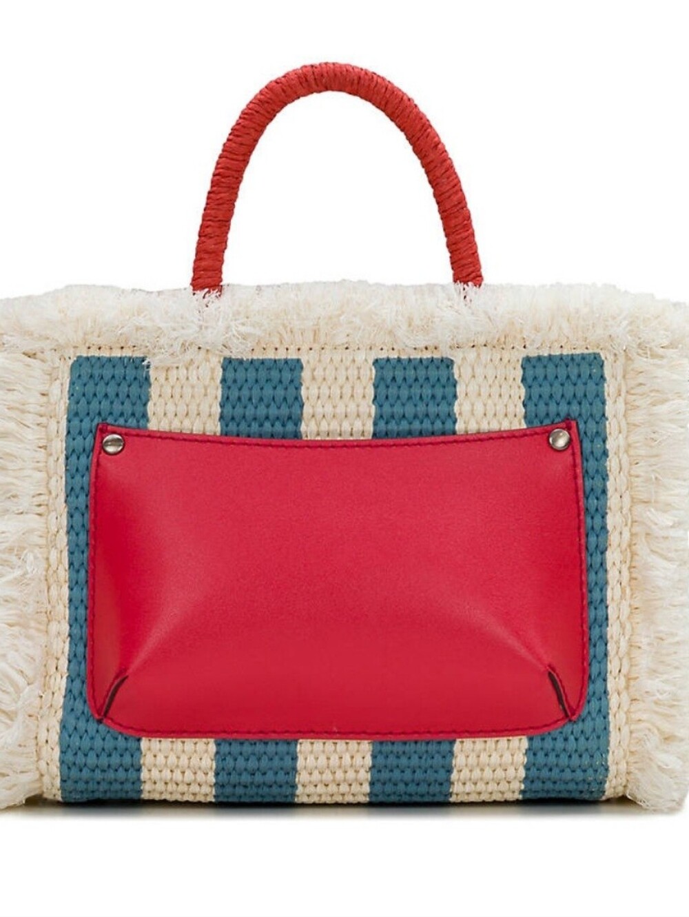 Patricia Nash Greek Isles Stylish Blue and Cream Straw Tote or Crossbody - Picture 2 of 5